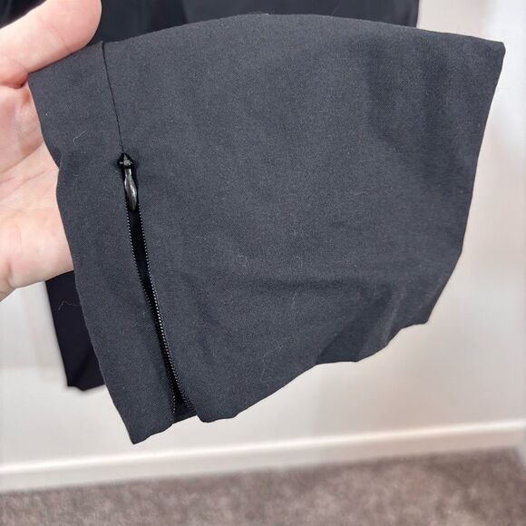 Eileen Fisher, The Fisher Project, Black Tapered Wool Pant Silk Waistband Medium - Picture 6 of 12